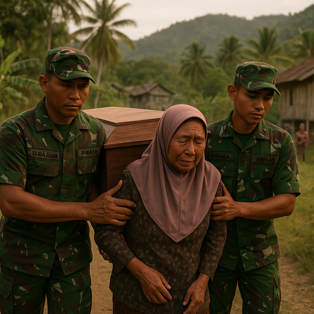Kisah Haru Nenek di Halmahera: TNI Antar Jasad Suami Berjalan Kaki 4 Jam ke Pemakaman