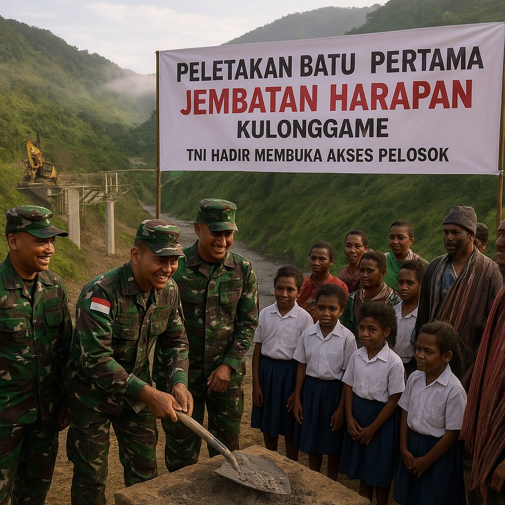 Jembatan Harapan Mulai Dibangun di Kulonggame, TNI Hadir Membuka Akses Pelosok