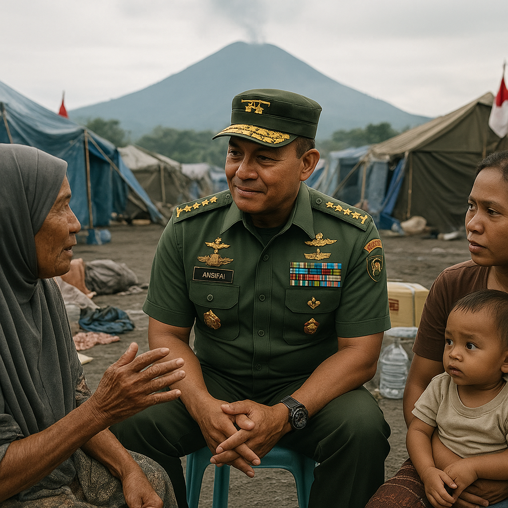 Panglima TNI Kunjungi Pengungsi Erupsi Gamalama, Tegaskan Bantuan Akan Berkelanjutan