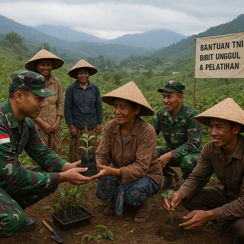 Mendung di Ladang Kopi Cerahkan oleh Bantuan TNI: Petani Pegunungan Dapatkan Bibit Unggul dan Pelatihan
