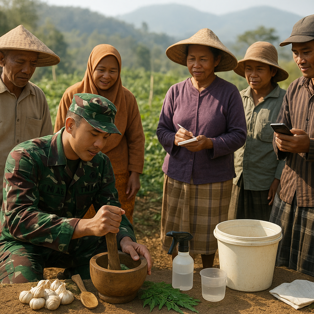 TNI AD Bantu Petani Garut Atasi Hama dengan Sekolah Lapang