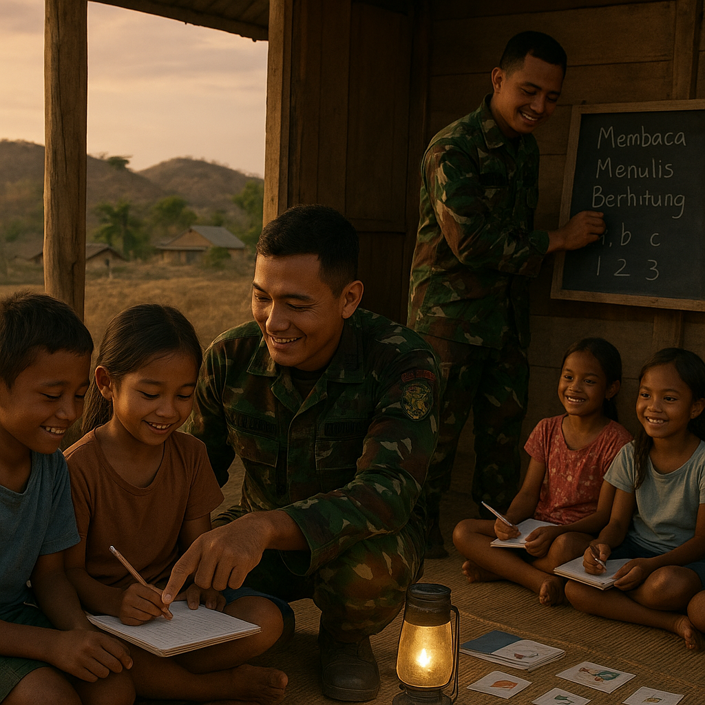 Kisah Hangat Satgas Pamtas NTT: Jadi Guru Dadakan untuk Anak-anak Perbatasan yang Rindu Sekolah