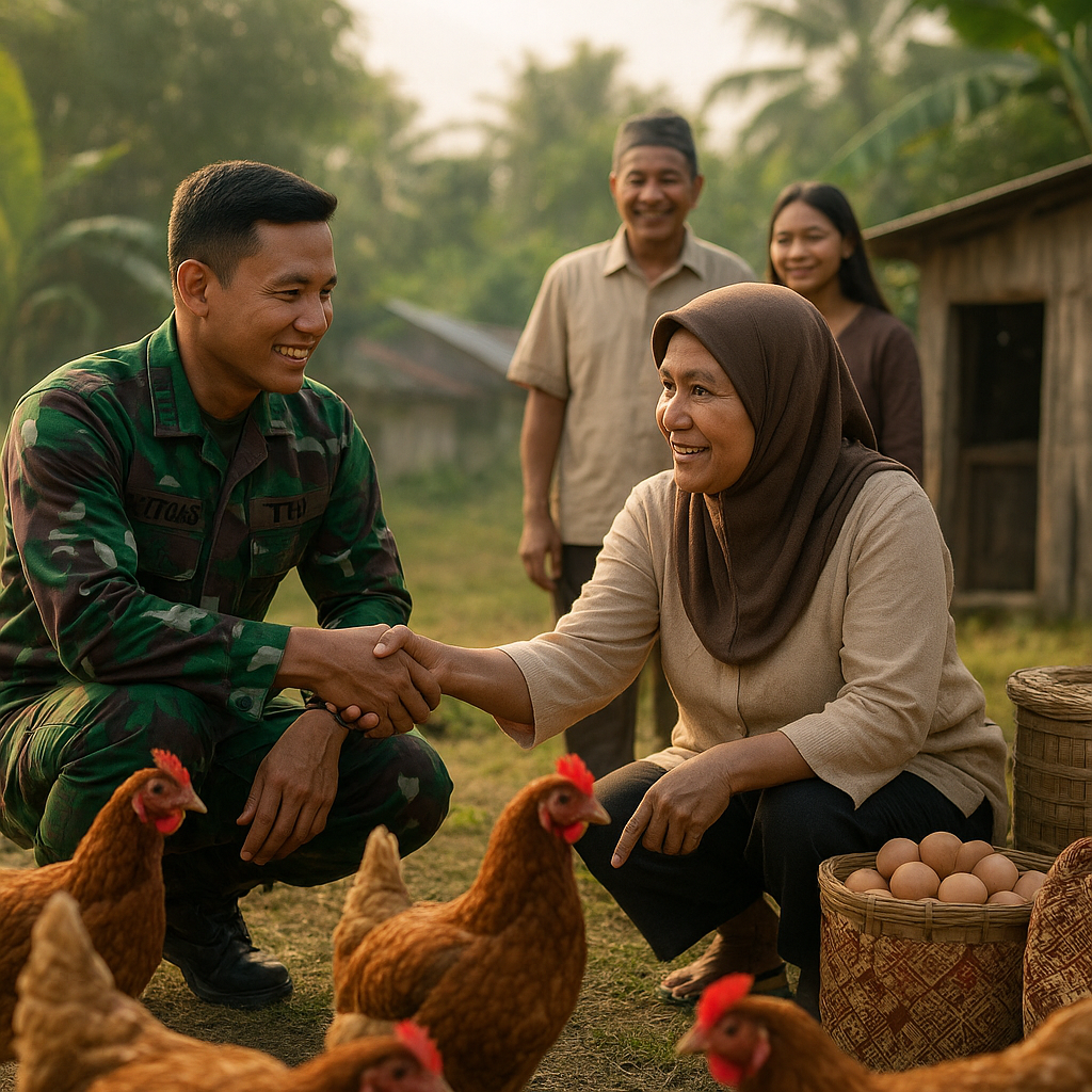 Dari Kandang ke Pasar: Satgas TNI Bantu Warga Nunukan Kembangkan Usaha Ternak Ayam Kampung