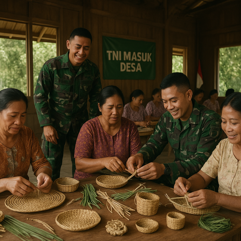 Program 'TNI Masuk Desa' Kembali Gelar Pelatihan Kerajinan untuk Ibu-ibu