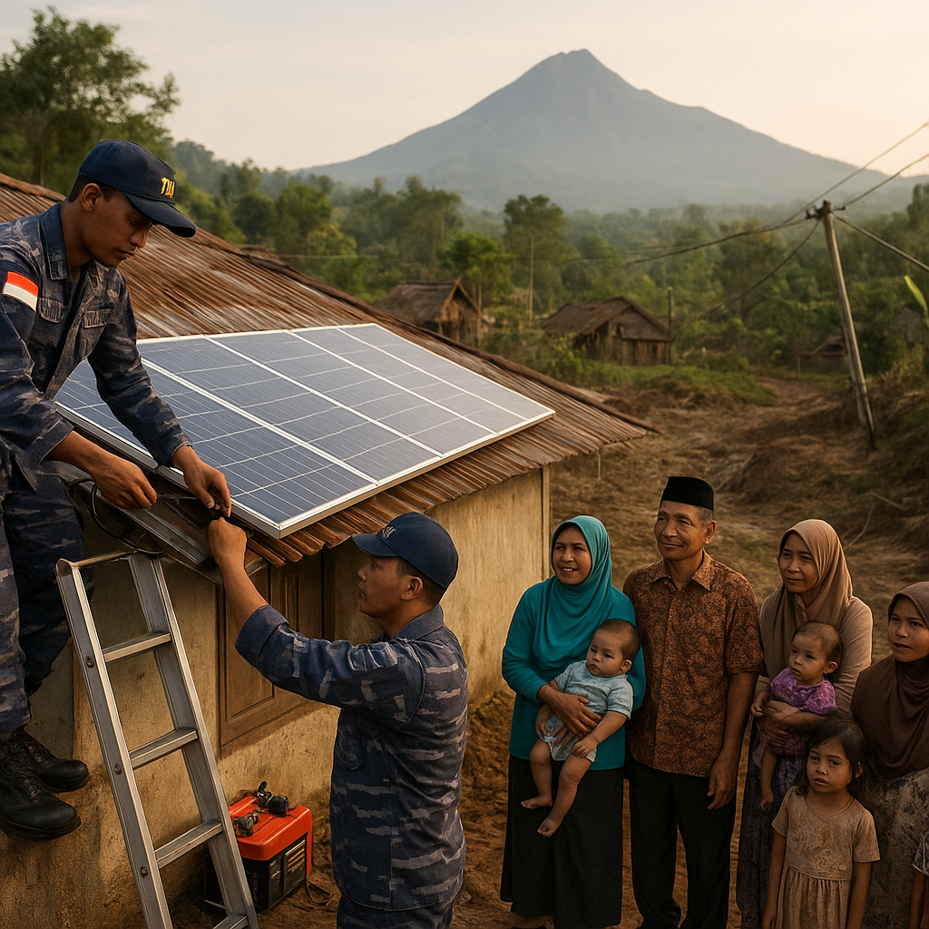 Kilas Pelosok: Desa Sibalung 14 Hari Tanpa Listrik, TNI Pasang Pembangkit Tenaga Surya Darurat