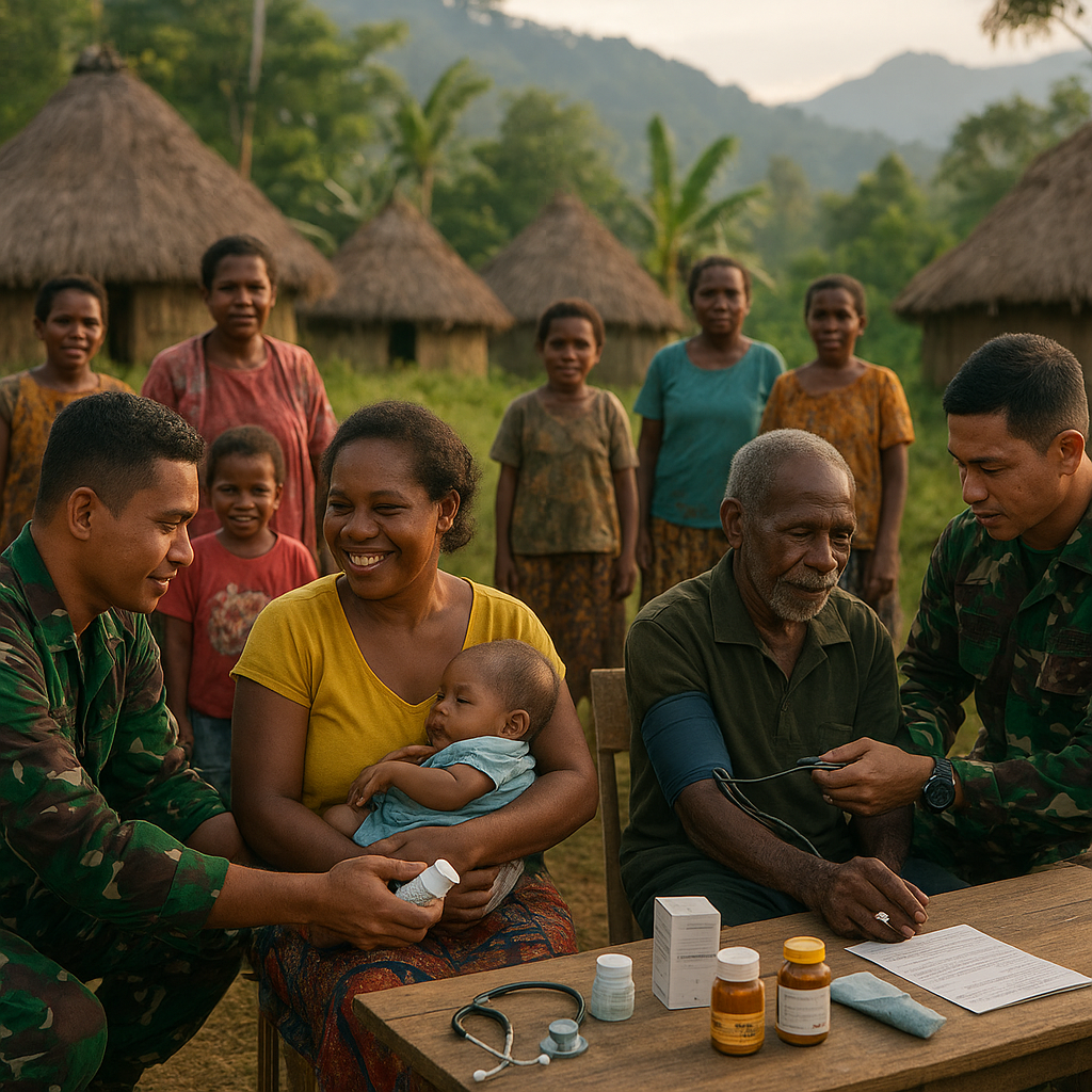 Saat TNI Jemput Bola Beri Layanan Kesehatan Gratis di Pelosok Papua
