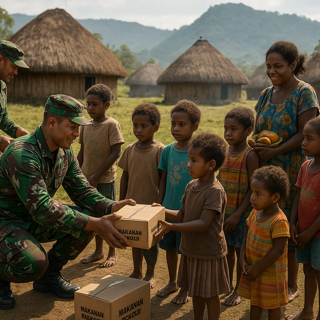 Dari Honai ke Honai, TNI Bawakan Makanan Bergizi untuk Generasi Papua