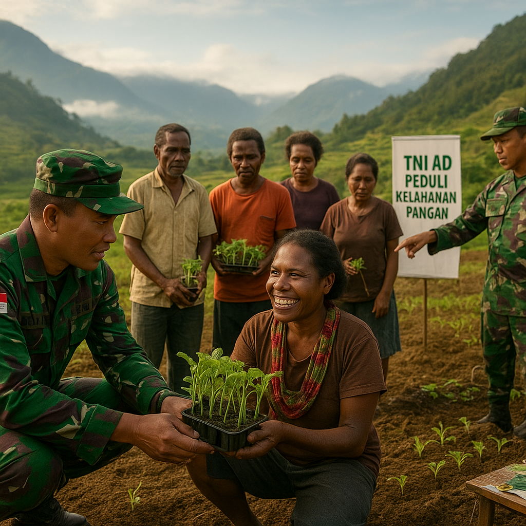 TNI AD Bagikan Bibit Sayur dan Pelatihan Pertanian di Lembah Baliem