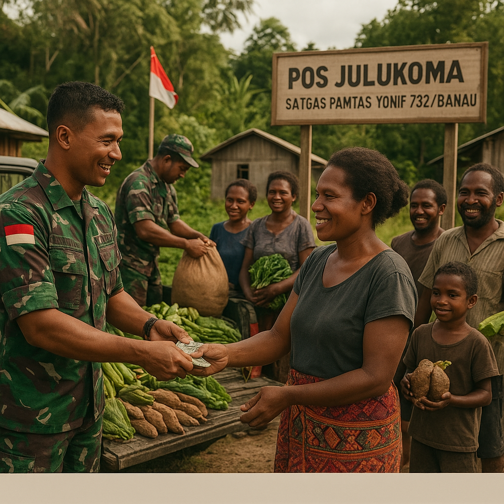 Rosita di Julukoma: Prajurit TNI Borong Hasil Tani, Ekonomi Warga Papua Kembali Bergairah