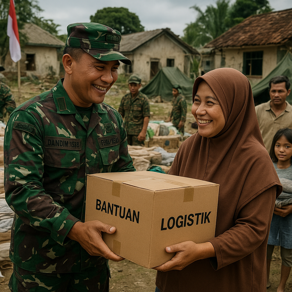 Dandim 1513/SBB Dampingi Penyaluran Bantuan Logistik bagi Warga Patahuwe Pascabentrokan