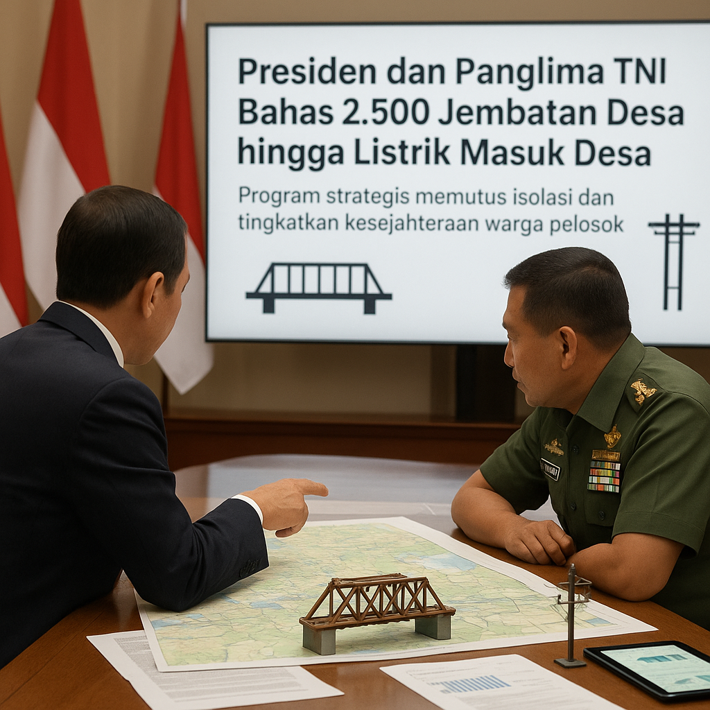 Presiden dan Panglima TNI Bahas 2.500 Jembatan Desa hingga Listrik Masuk Desa