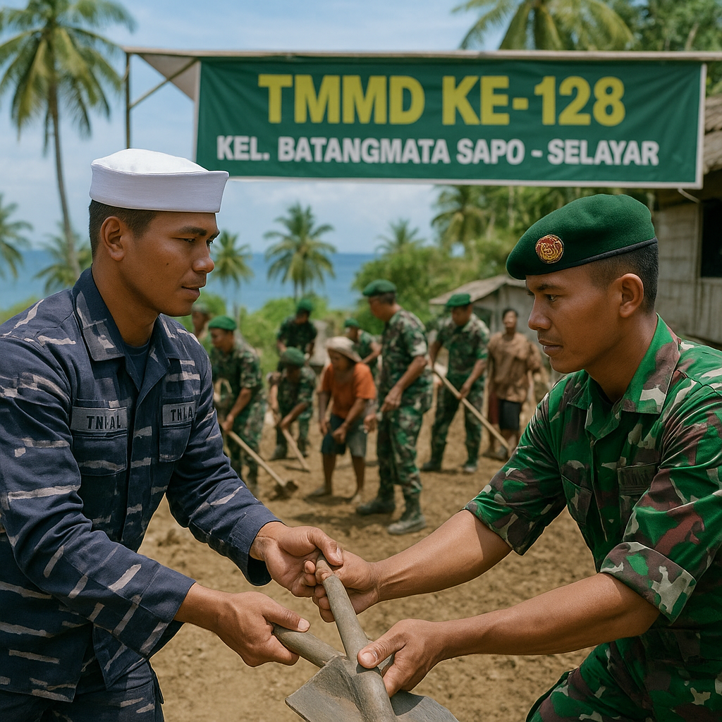 TMMD 128 di Selayar Diperkuat TNI AL untuk Percepat Pembangunan Desa