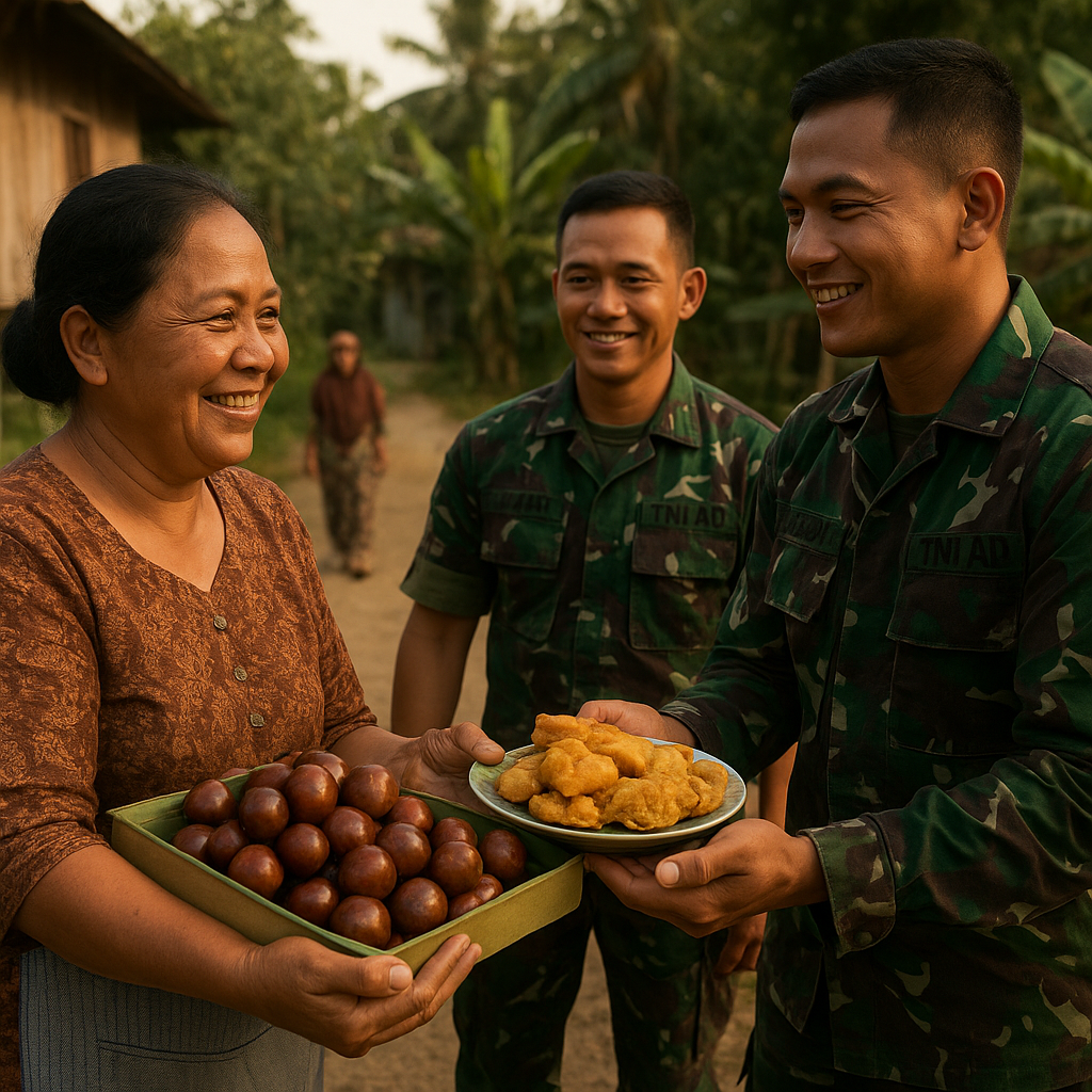 Dari Dapur Warga untuk Satgas TMMD, Magdalena Antar Matoa dan Gorengan Penuh Kasih