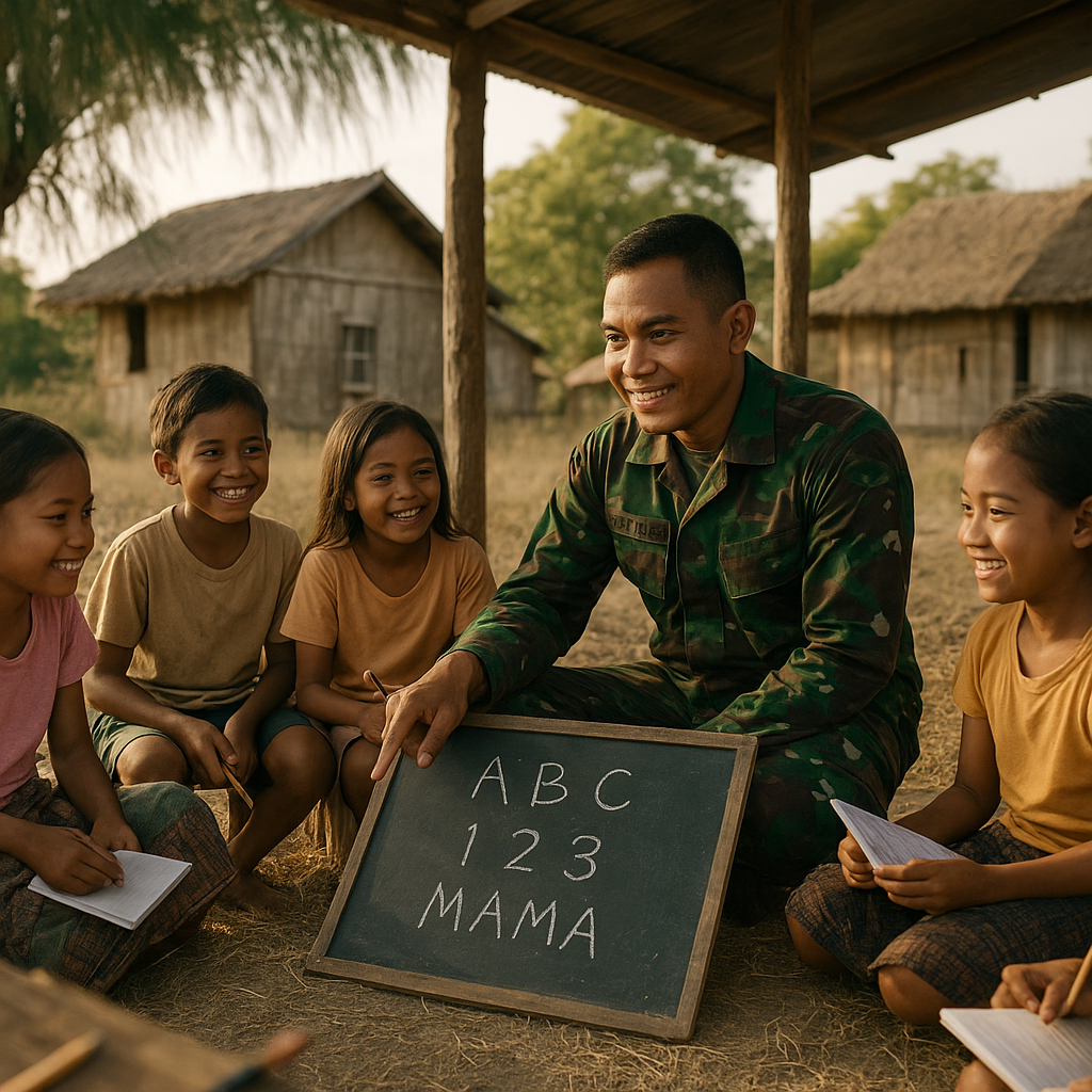 Babinsa Jadi Guru Dadakan, Bantu Anak-anak Pelosok NTT Belajar Membaca