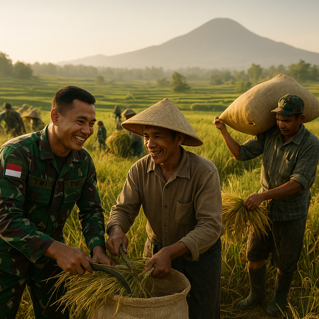 Prajurit TNI Bantu Panen Raya di Ladang Petani Garut, Perkuat Kemandirian Pangan