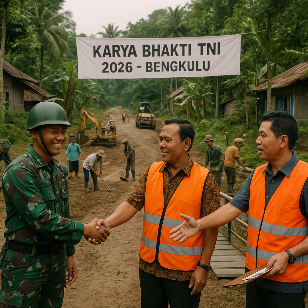 Gotong Royong TNI dan Pemda Jebol Isolasi Desa di Bengkulu