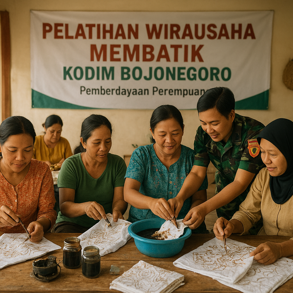 Kodim Bojonegoro Gelar Pelatihan Membatik untuk Perempuan Desa, Tingkatkan Ekonomi Keluarga