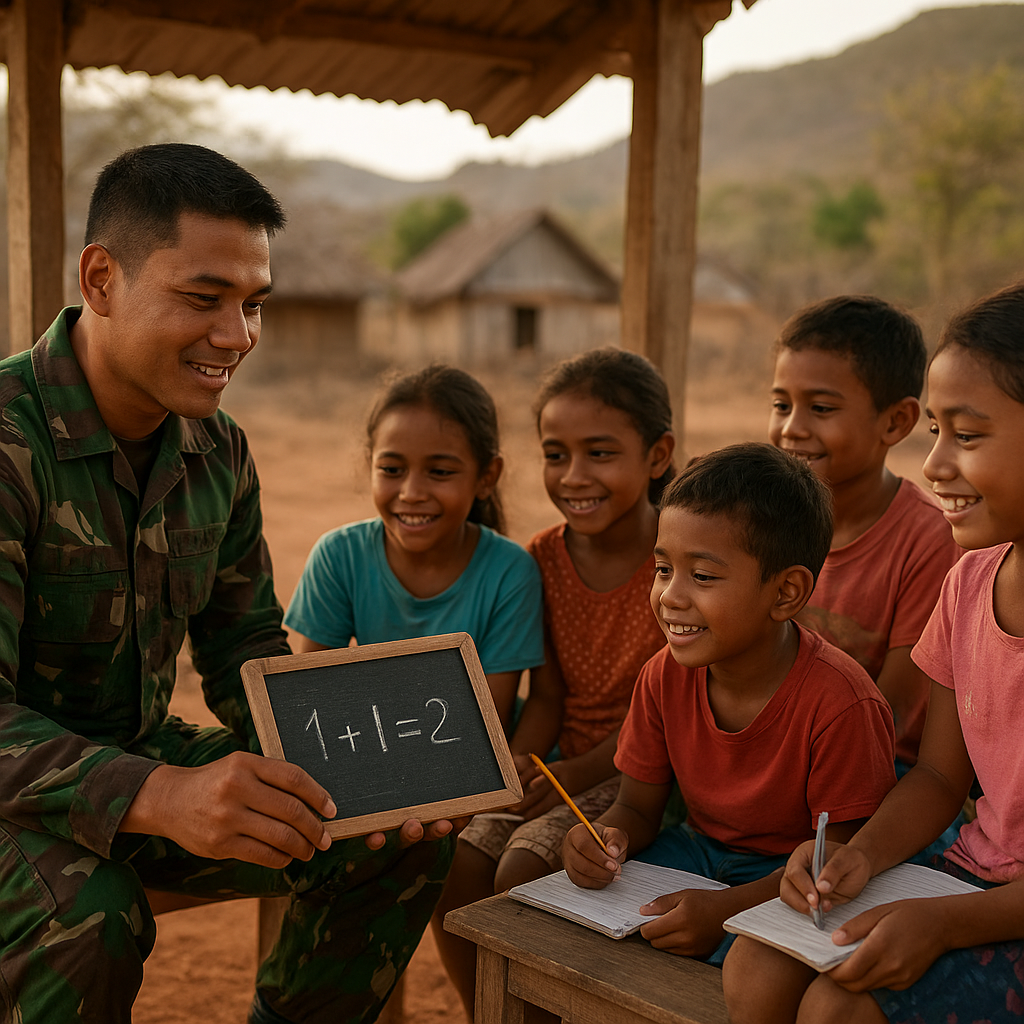 Prajurit TNI Jadi Guru Sukarela, Bantu Anak-Anak Pelosok NTT Belajar Calistung