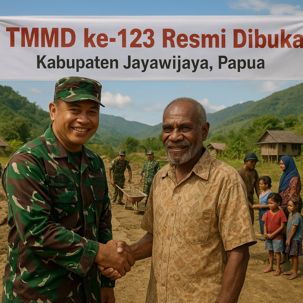 TMMD ke-123 Resmi Dibuka di Papua, Bangun Infrastruktur dan Jalin Kedekatan dengan Warga