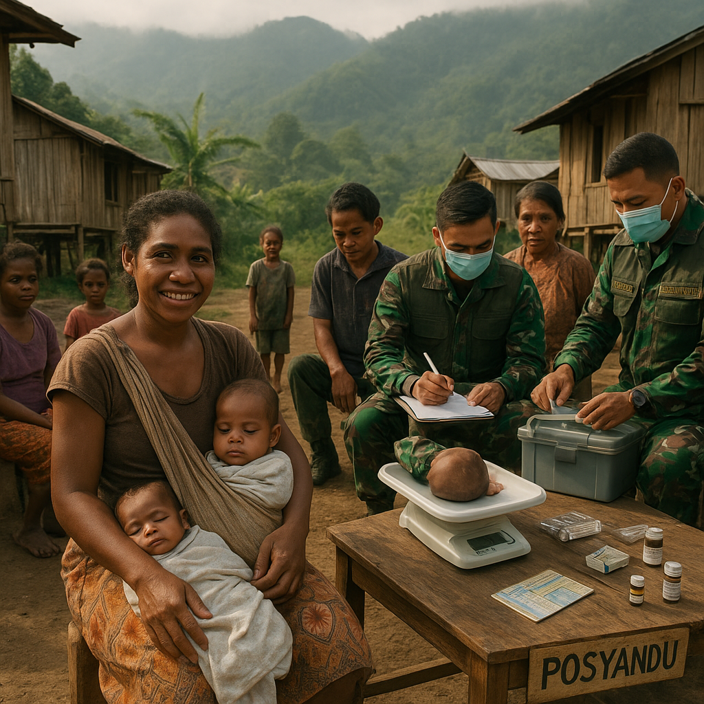 Kabar Desa Kita: Posyandu Keliling TNI Datangi Perkampungan Terpencil di Pegunungan Papua