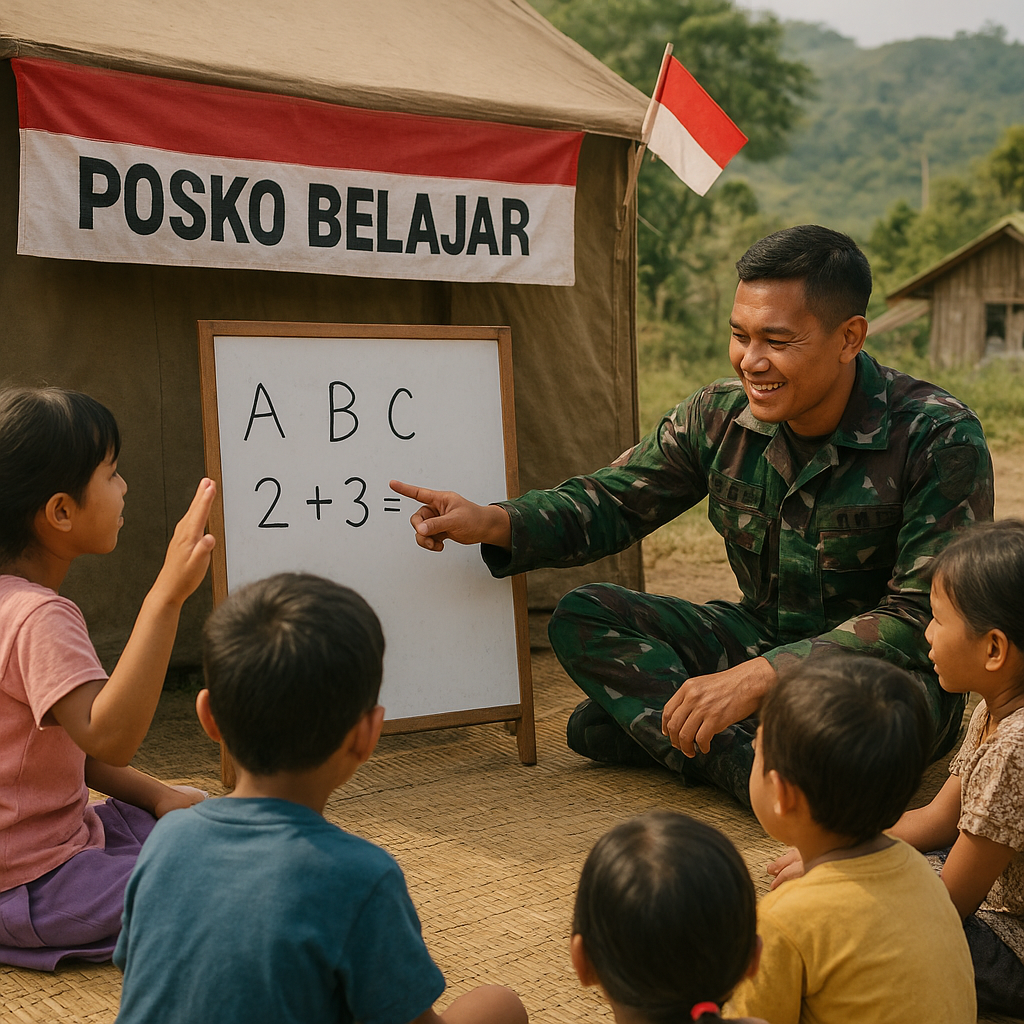 Satgas TNI di Perbatasan, Tak Hanya Jaga Kedaulatan tapi Juga Jadi Guru bagi Anak-anak