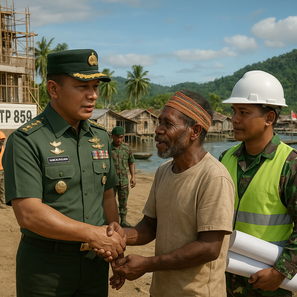 Wakil Panglima TNI Tinjau Pembangunan Yonif TP 859 dan Kampung Nelayan Merah Putih di Papua