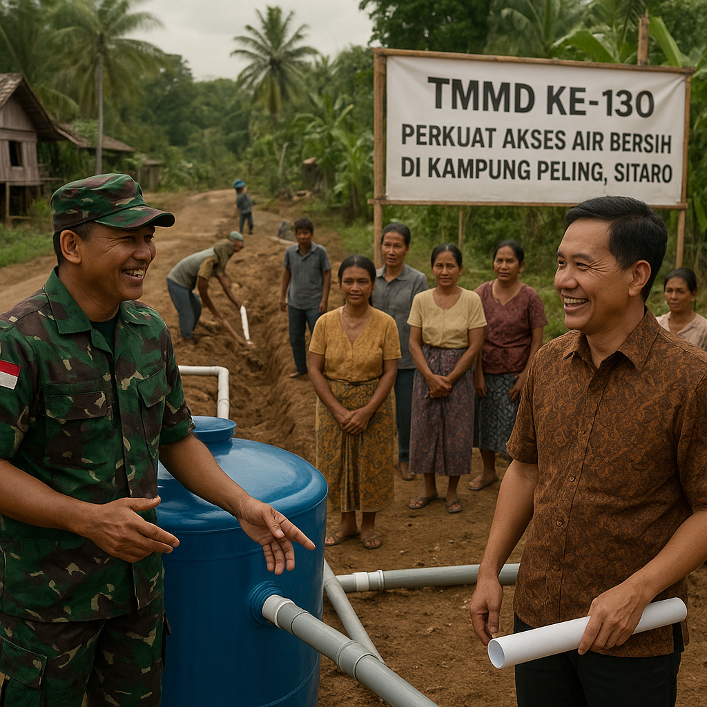 TMMD ke-130 di Sitaro Fokus Perkuat Akses Air Bersih di Kampung Peling