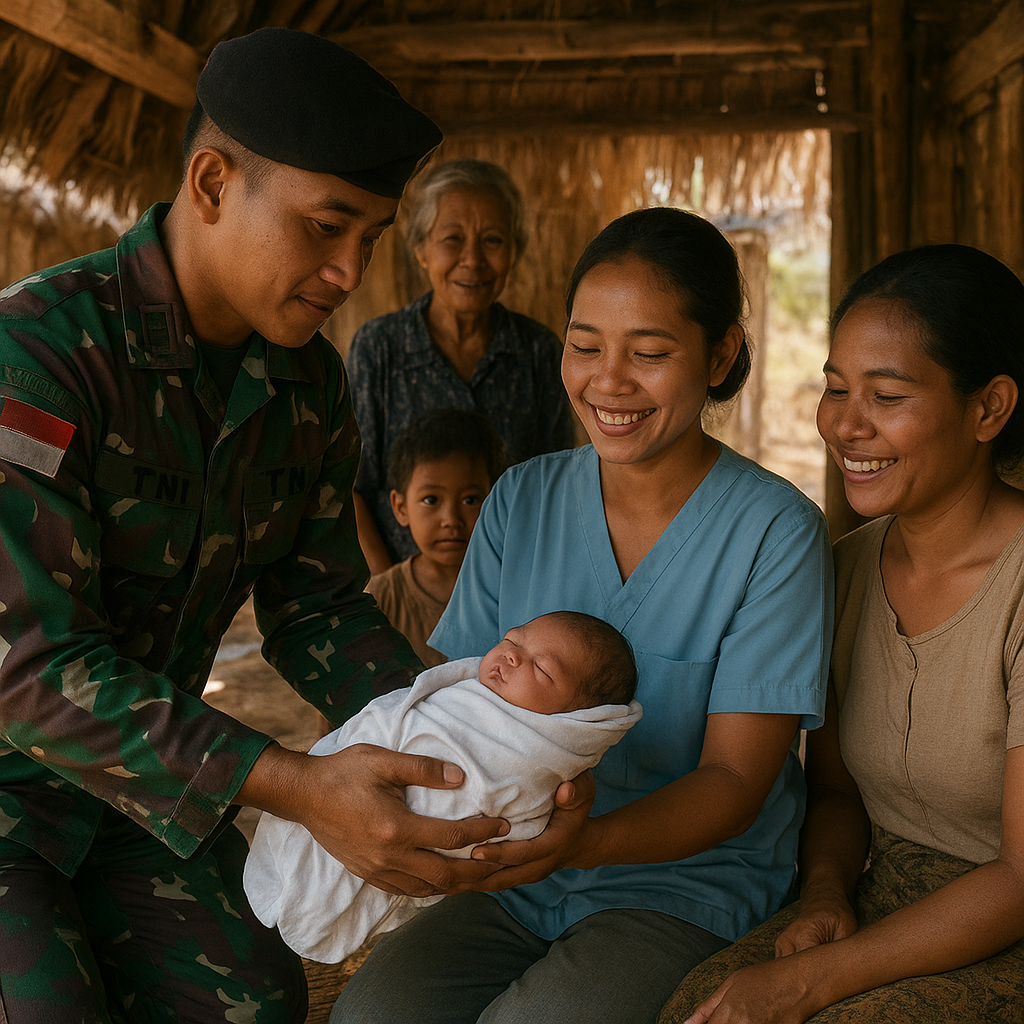Kisah Prajurit TNI Bantu Ibu Hamil di Desa Terpencil NTT Melahirkan dengan Selamat
