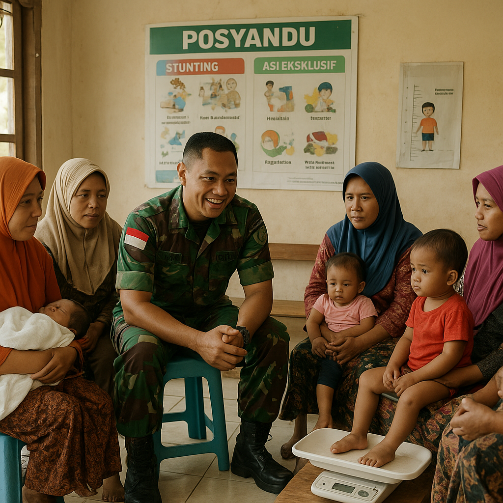 Babinsa Dukung Program Pemdes dengan Beri Penyuluhan Stunting di Posyandu Desa