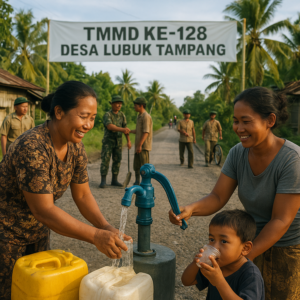 Warga Lubuk Tampang Rasakan Dampak Nyata TMMD ke-128, Akses dan Air Bersih Kini Lebih Mudah