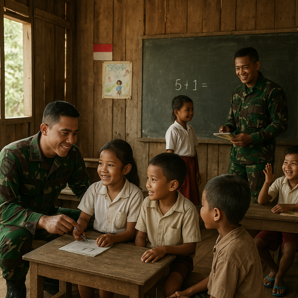 Kodim 1401 Parepare Gagas Program 'TNI Mengajar' di Desa Terpencil, Anak-Anak Gembira