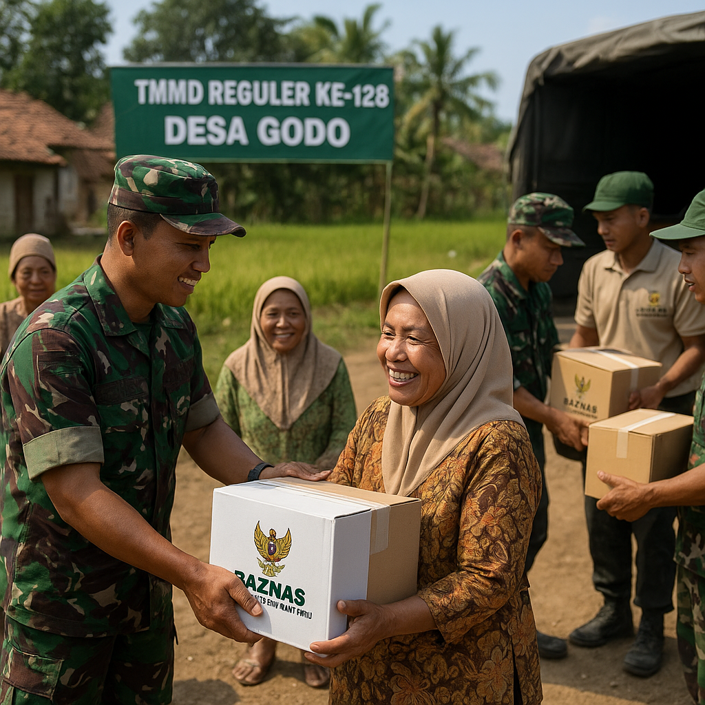 Tangan-tangan Peduli Baznas Menyapa Warga Desa Godo dalam Program TMMD
