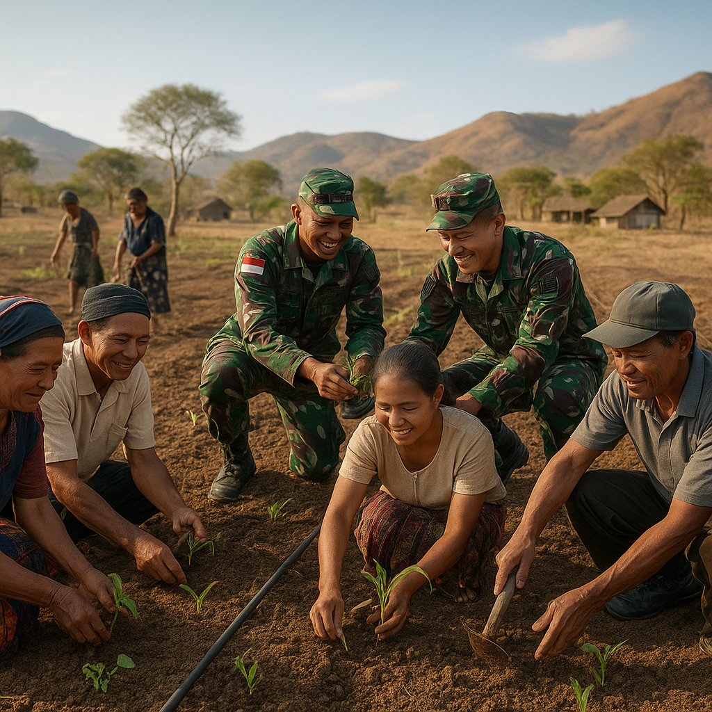 Satgas TNI Bantu Warga Sulap Lahan Tidur Jadi Kebun Produktif di NTT