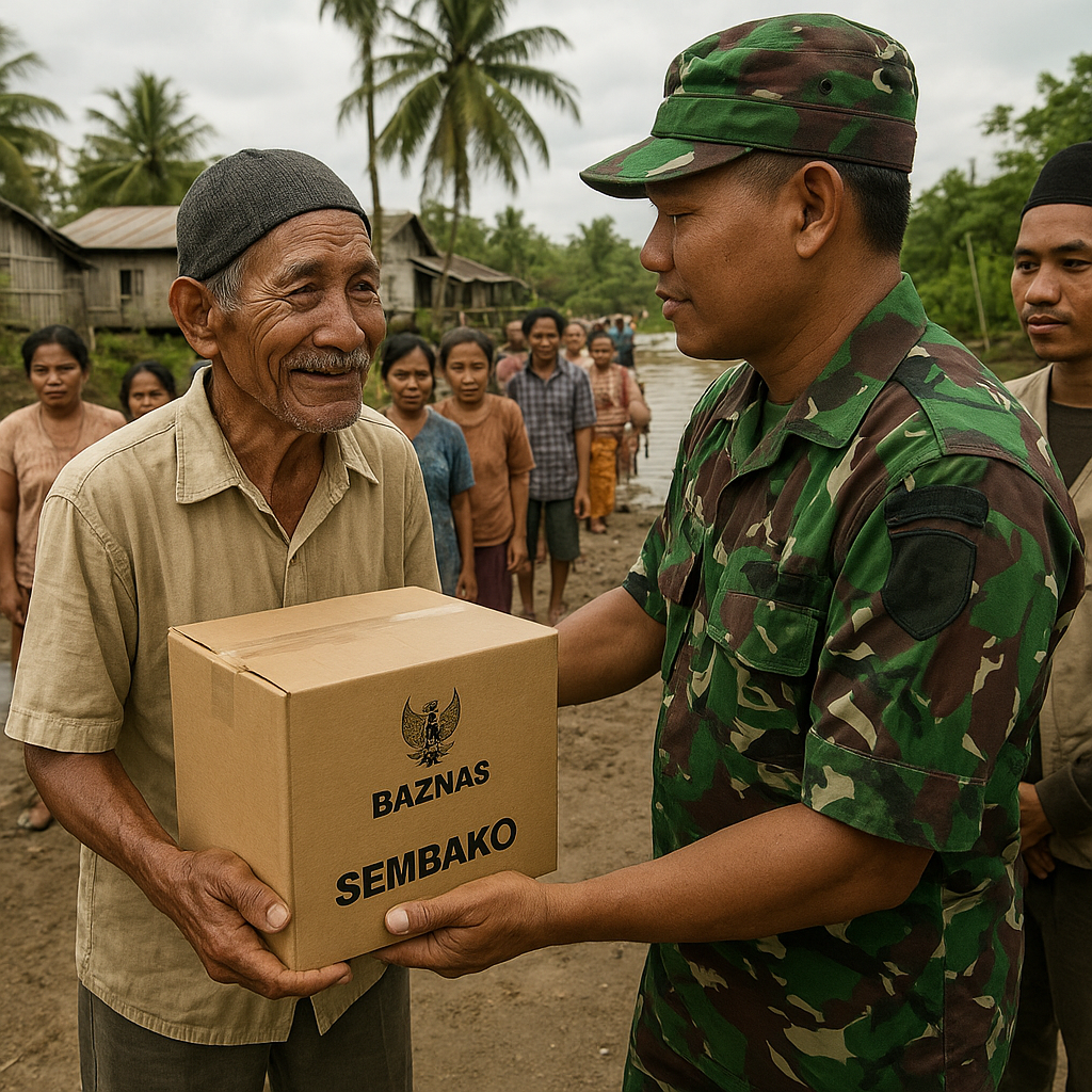 Baznas dan TNI Salurkan Bantuan Sembako untuk 500 Keluarga di Desa Tertinggal Kalimantan Barat