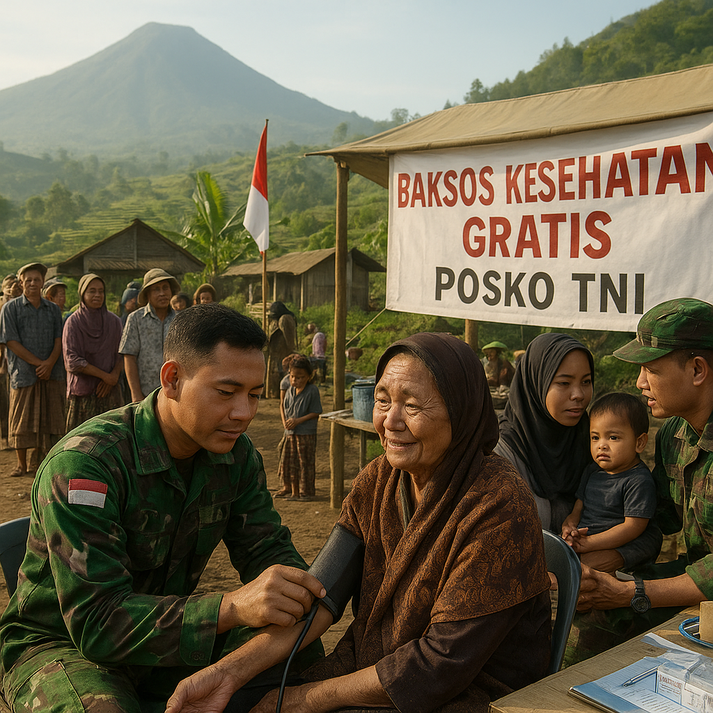 Senandung Tawa di Posko TNI: Baksos Kesehatan Gratis untuk Warga Desa Terpencil