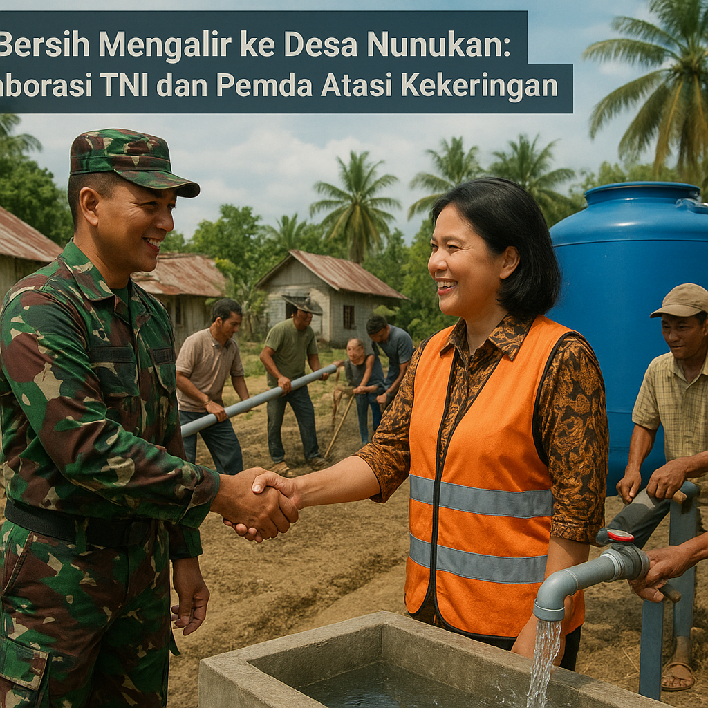 Air Bersih Mengalir ke Desa Nunukan: Kolaborasi TNI dan Pemda Atasi Kekeringan
