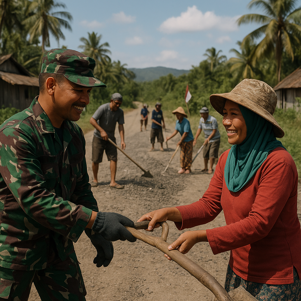 Karya Bhakti TNI di Desa Pelosok Sulawesi: Bersama Warga Perbaiki Jalan Rusak