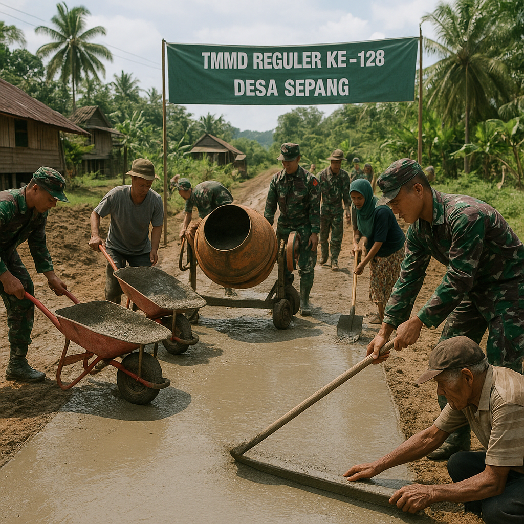 Dari Jalan Lumpur Menuju Harapan: TMMD Ubah Wajah Desa Sepang di Kalimantan Barat