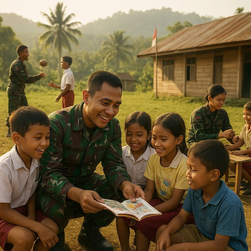 Program TNI Masuk Sekolah: Prajurit Mengajar dan Bermain dengan Anak-anak di Daerah 3T