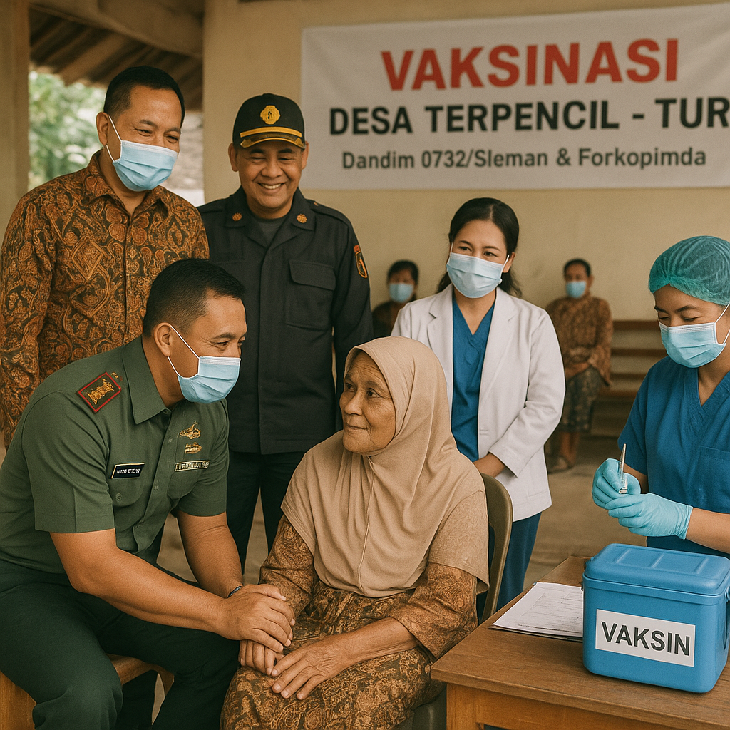 Dandim Bersama Forkopimda Tinjau Persiapan Vaksinasi di Desa Terpencil