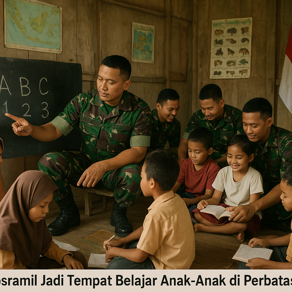 Posramil Jadi Tempat Belajar Anak-Anak di Perbatasan