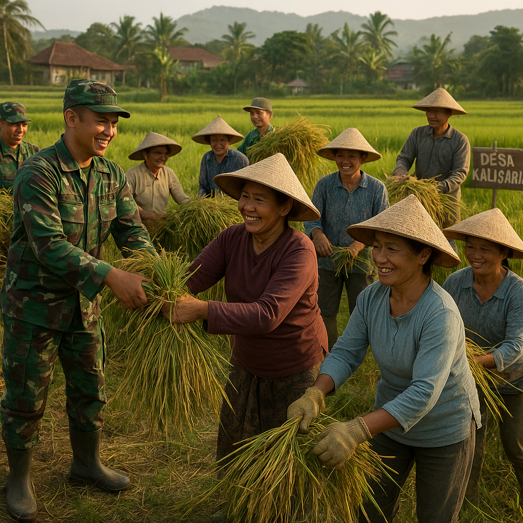 Koramil Bantu Panen Raya, Petani Senang Hasil Bumi Cepat Terangkut