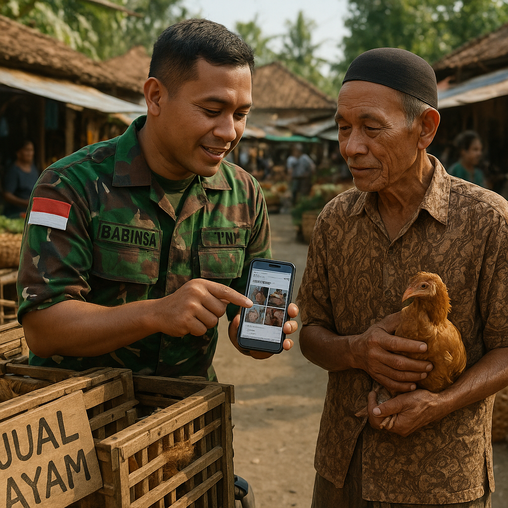 Dari Kandang ke Pasar: Babinsa Bantu Warga Pasarkan Hasil Ternak di Masa Paceklik