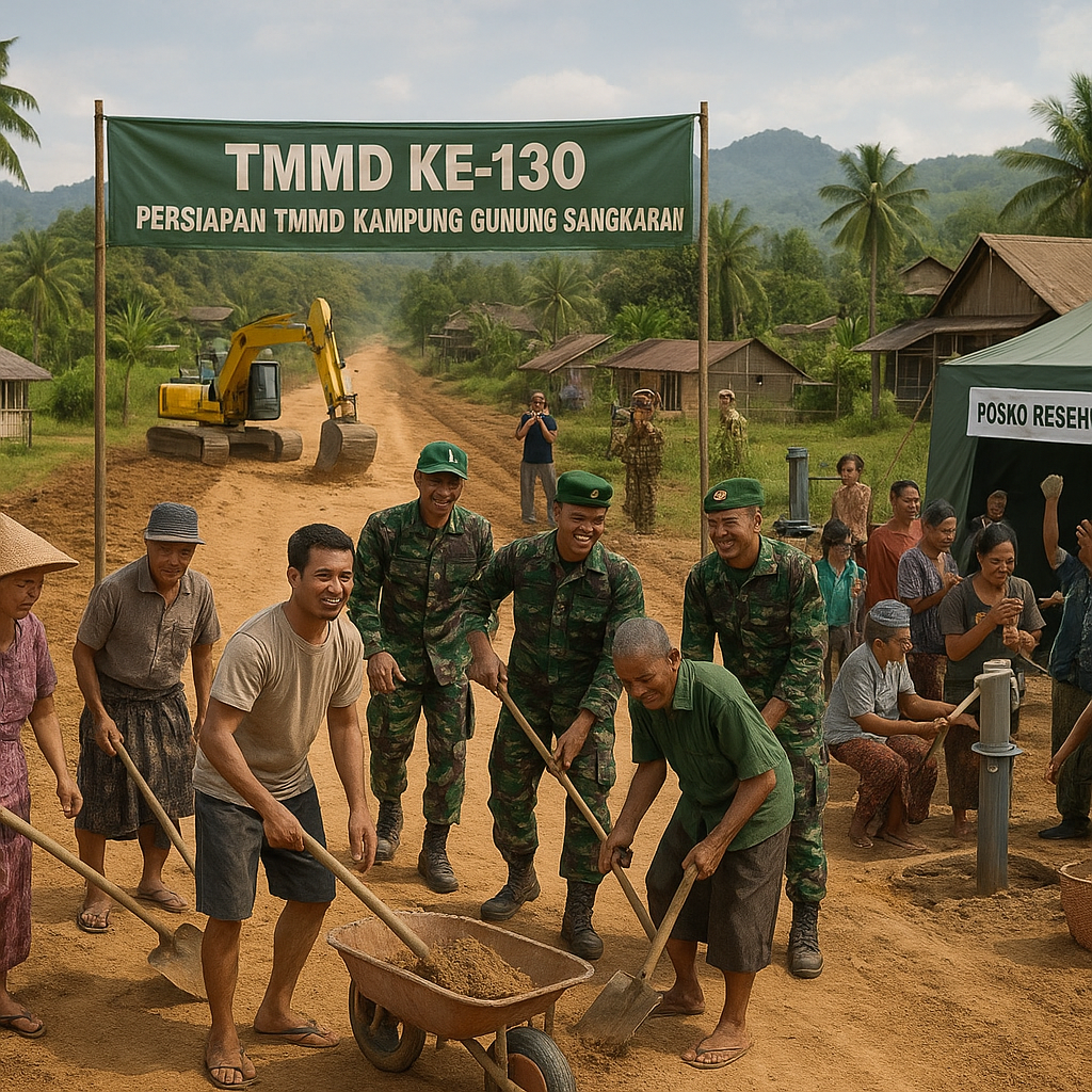 Persiapan TMMD ke-130 di Way Kanan: Warga Kampung Gunung Sangkaran Nantikan Akses Baru