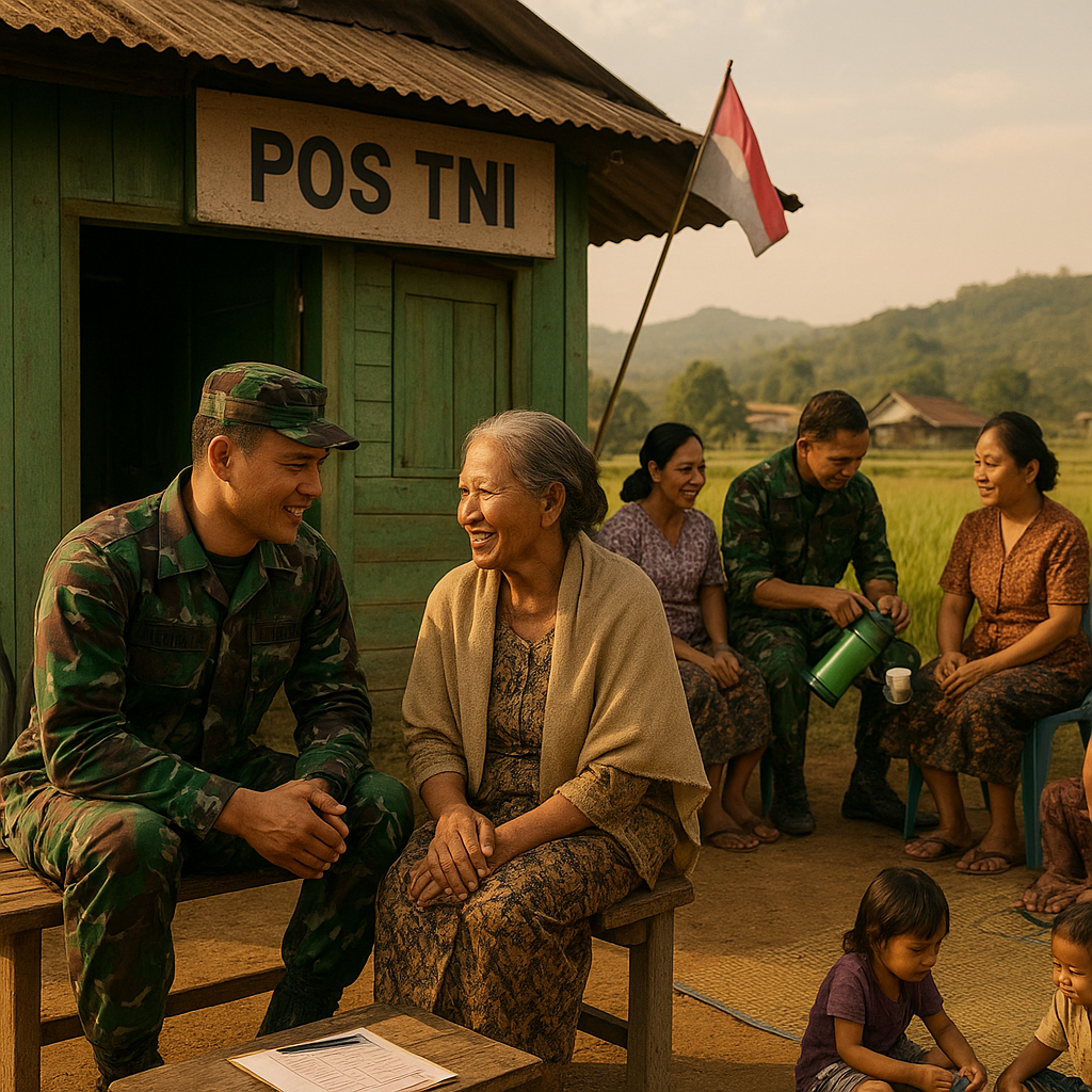 Pos TNI di Perbatasan Jadi Tempat Mengadu dan Berkumpulnya Warga