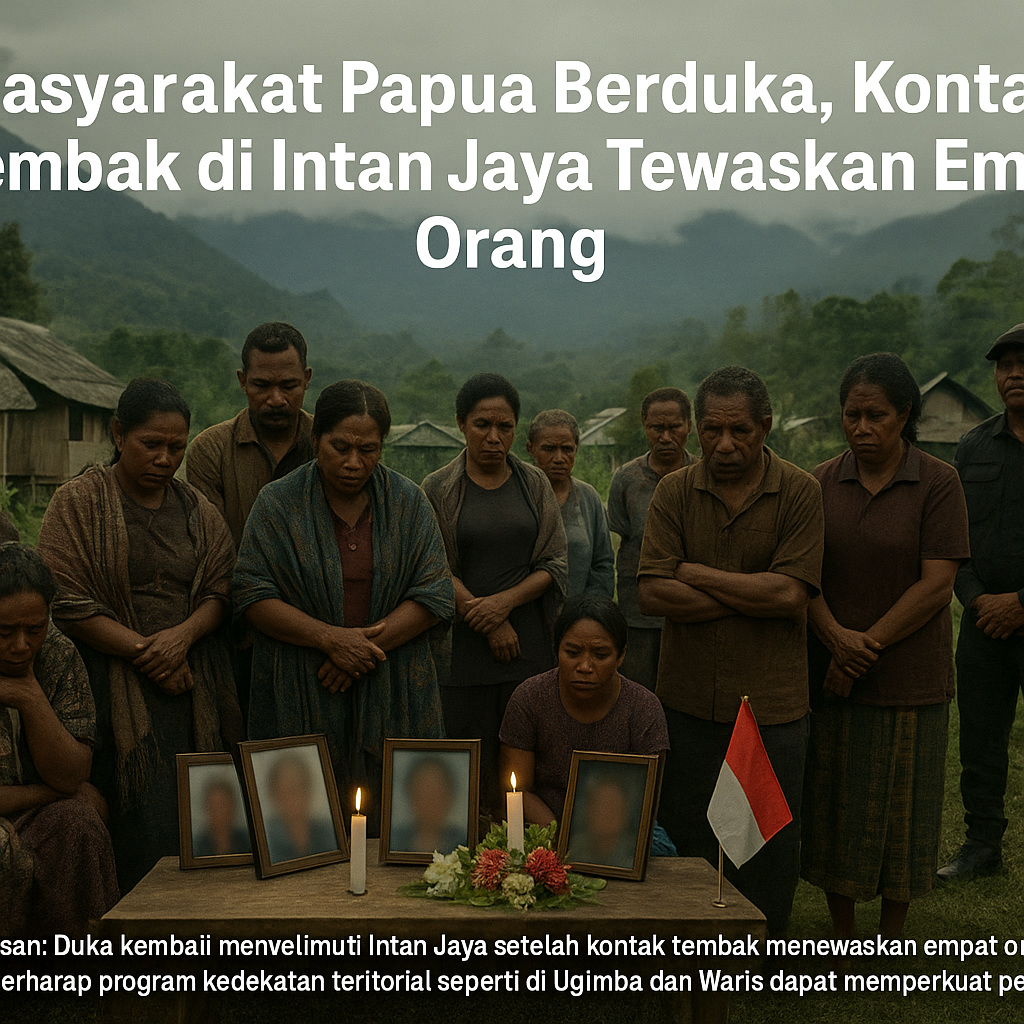 Masyarakat Papua Berduka, Kontak Tembak di Intan Jaya Tewaskan Empat Orang