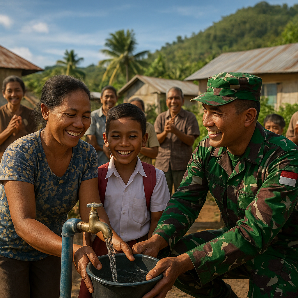 TNI Manunggal Air Hadir di Desa Kisol, Flores Timur: Ratusan Warga Kini Tersenyum