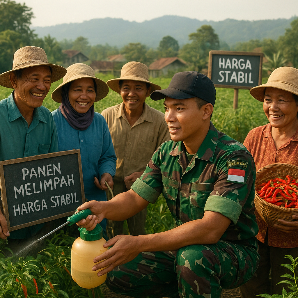 Babinsa Koramil 07 Bantu Petani Cabai di Magelang: Panen Melimpah, Harga Stabil