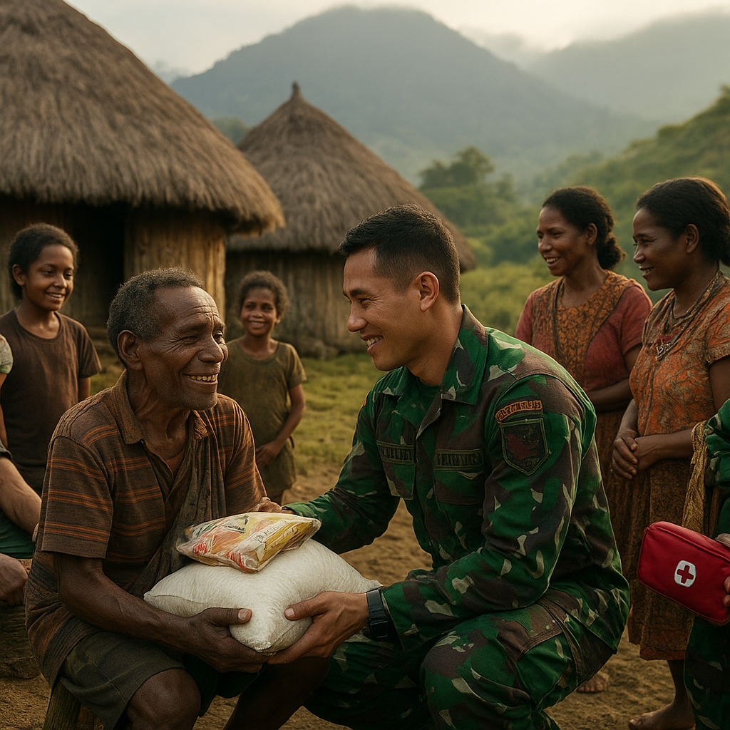 Senyum Sehat Kembali di Honai: Satgas Yonif 527/BY Sapa Warga Kampung Tirineri dengan Bantuan dan Pengobatan