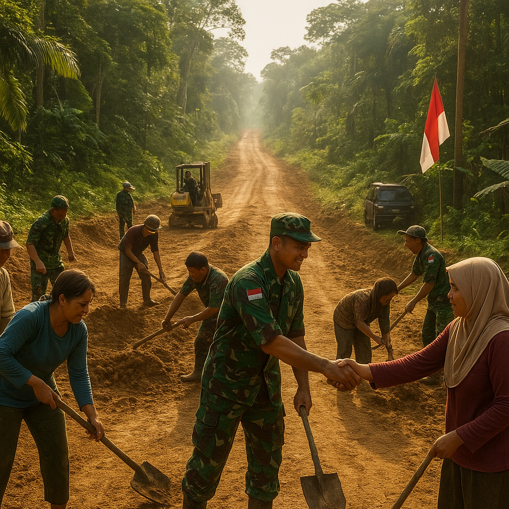 Dari Terisolasi Jadi Terhubung, TMMD Buka Jalan Semayang–Tanak